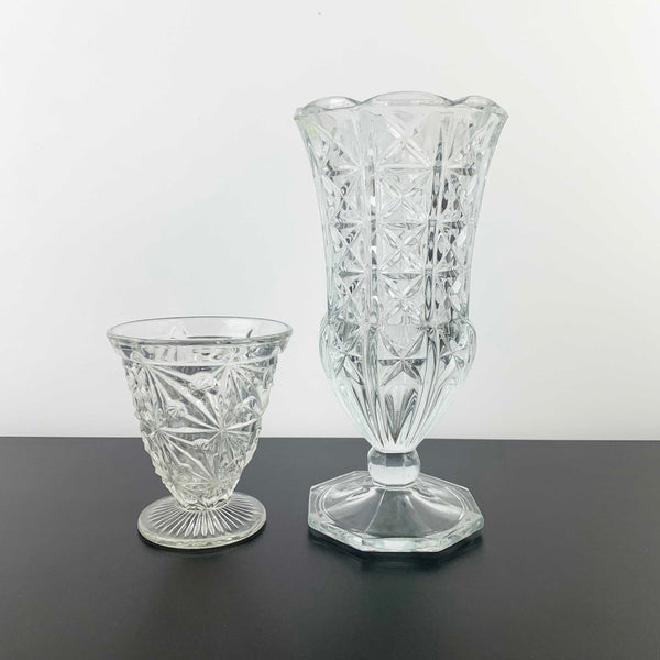 Art deco style glass trumpet vases - Set of 2