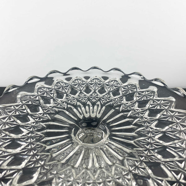 Vintage pressed glass footed cake stand
