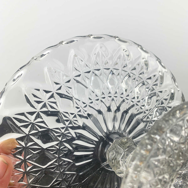 Vintage pressed glass footed cake stand