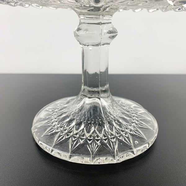 Vintage pressed glass footed cake stand