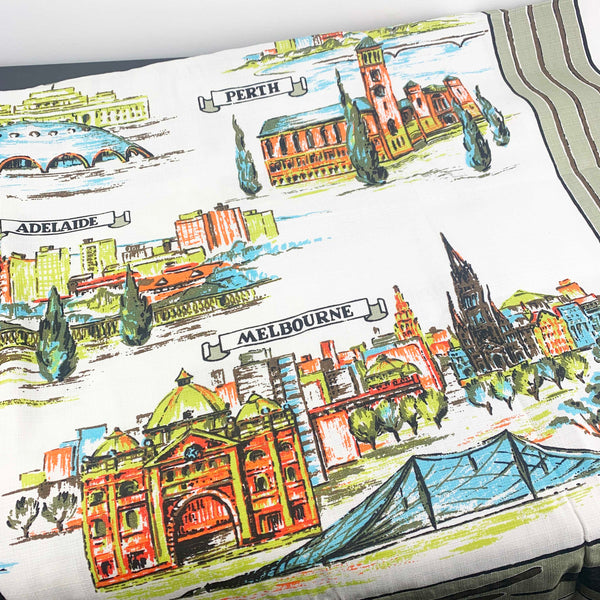 Australian Cities vintage souvenir tablecloth
