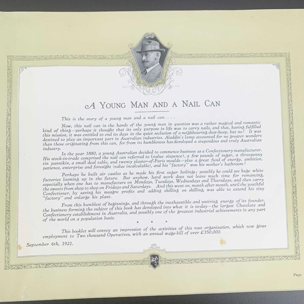 1921 MacRobertson Collectible Book 'A Young Man and a Nail Can'