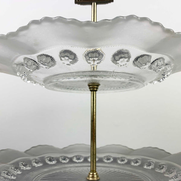 Davidson Glass 'Blackberry Prunt' 2 tier cake and dessert stand