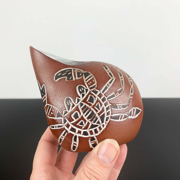 Claudia Pottery Australian rare aboriginal design crab jug