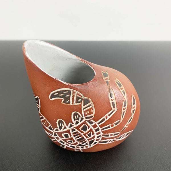 Claudia Pottery Australian rare aboriginal design crab jug