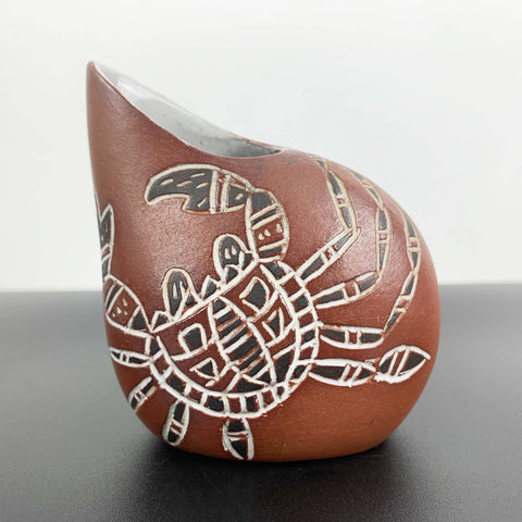 Claudia Pottery Australian rare aboriginal design crab jug