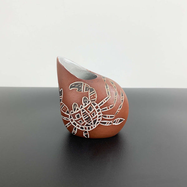 Claudia Pottery Australian rare aboriginal design crab jug