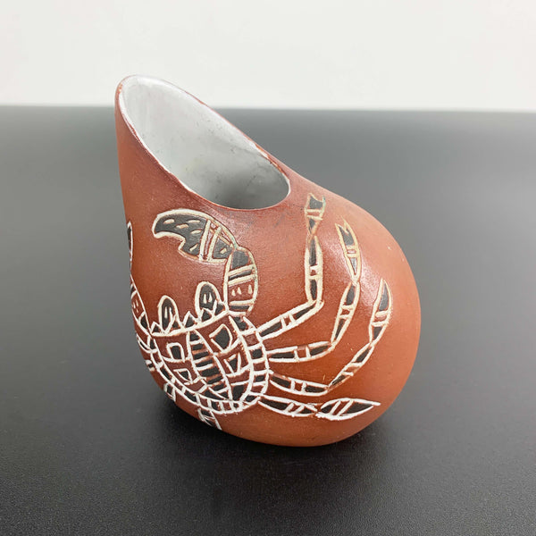 Claudia Pottery Australian rare aboriginal design crab jug