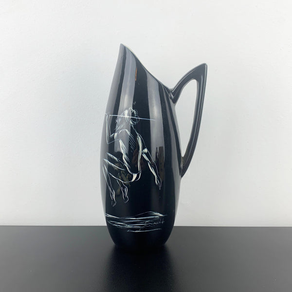 Diana Pottery mid century 'Spear Thrower' in pitcher form