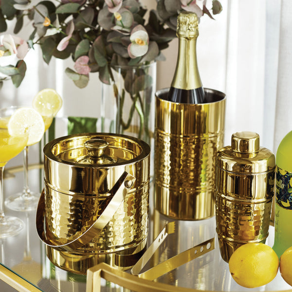 Cocktail Shaker in Hammered Gold