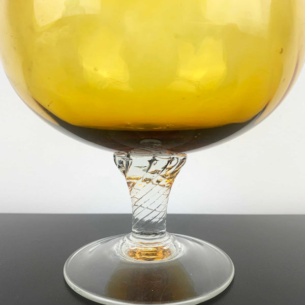 Empoli Lidded Amber Glass Candy Jar