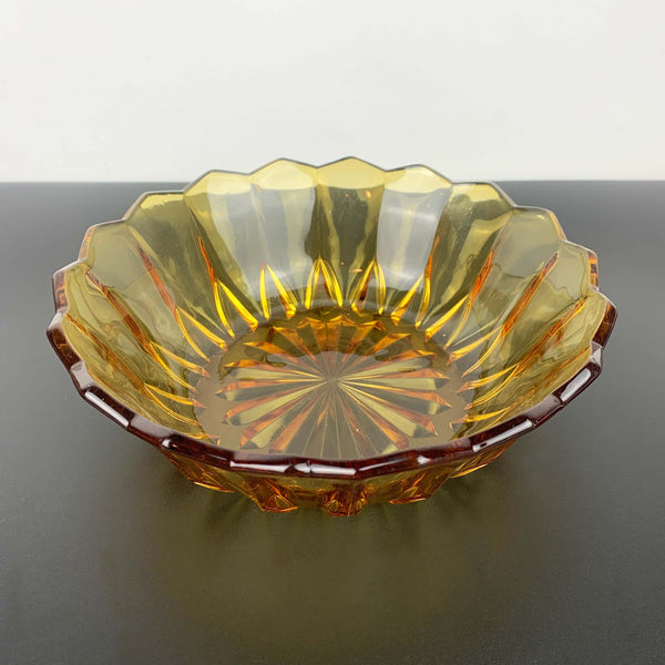 Davidson art deco amber glass bowls Pattern 714 - Set of 2
