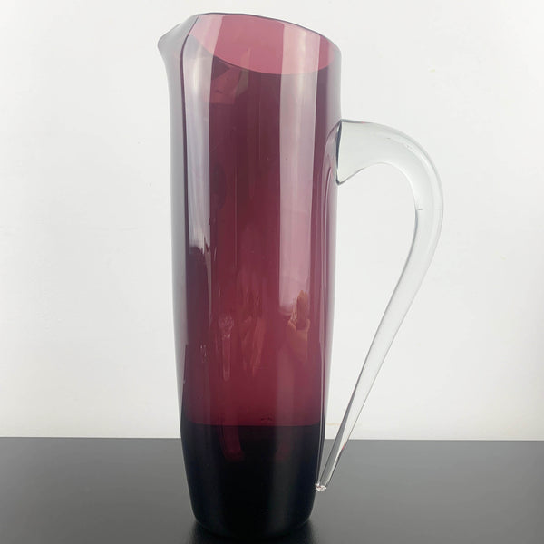 Amethyst hand blown mid century cocktail jug
