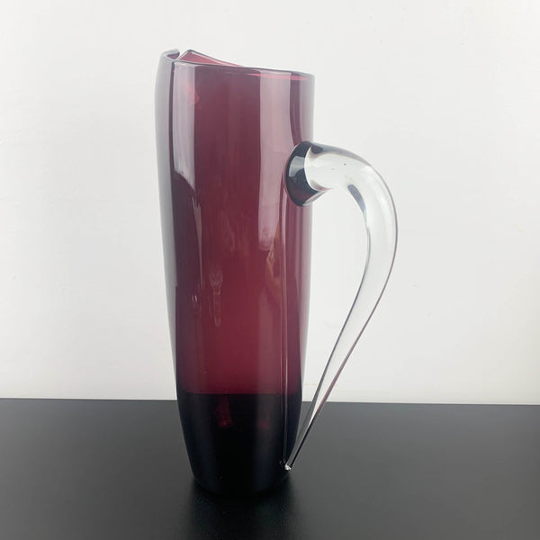 Amethyst hand blown mid century cocktail jug
