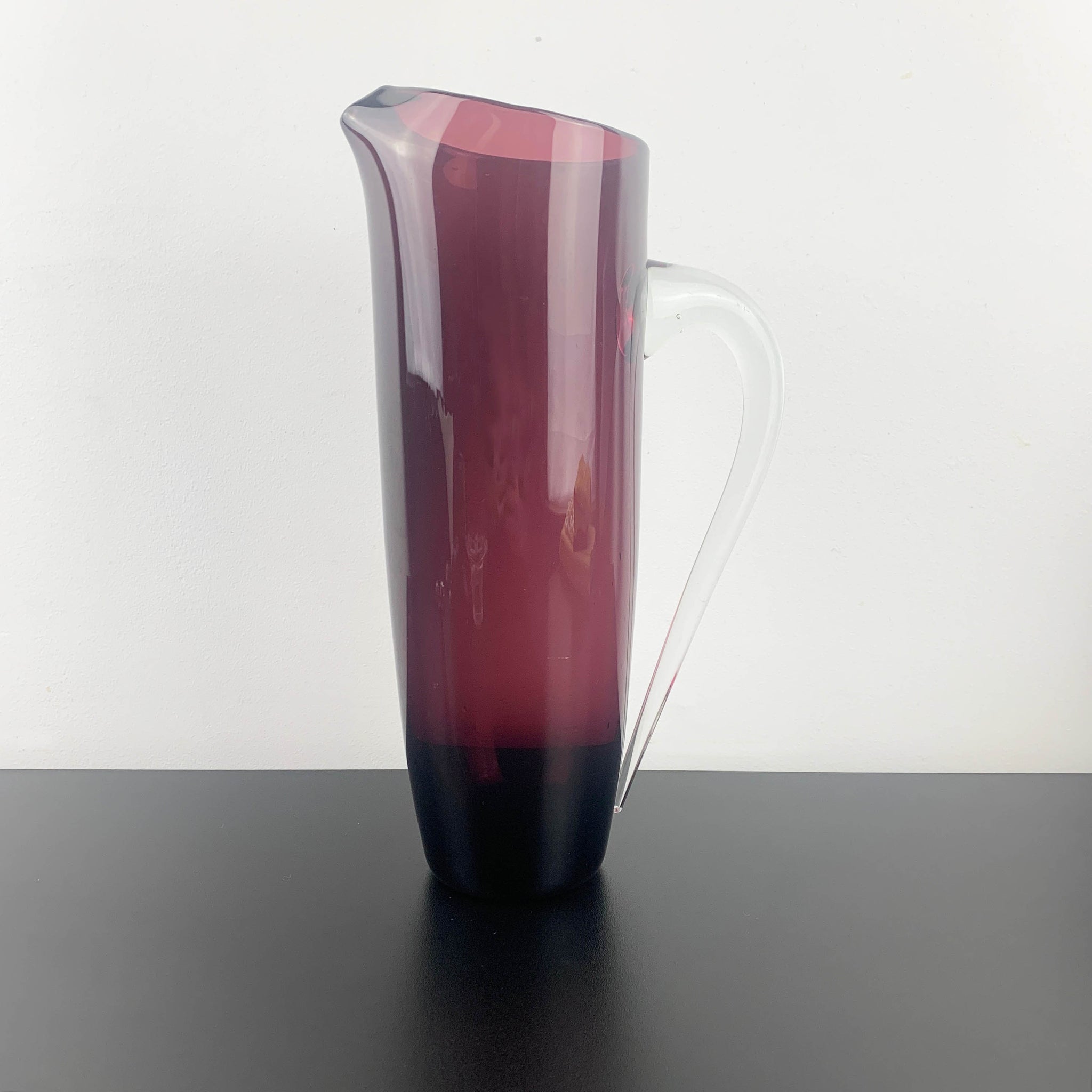 Amethyst hand blown mid century cocktail jug