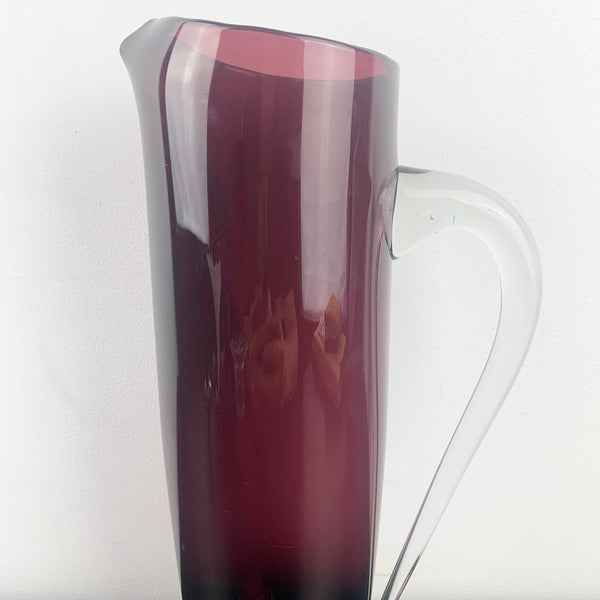 Amethyst hand blown mid century cocktail jug