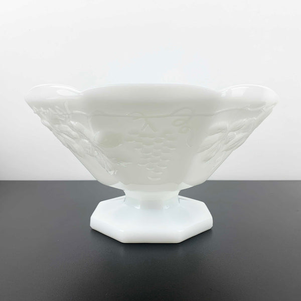 Anchor Hocking large milk glass pedestal bowl