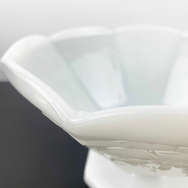 Anchor Hocking large milk glass pedestal bowl
