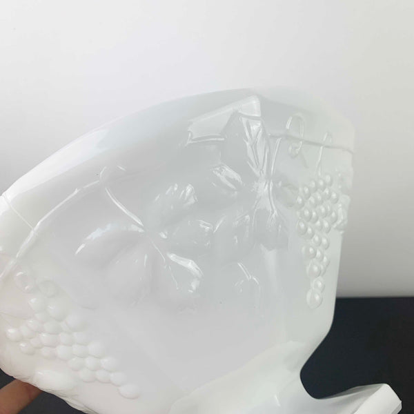 Anchor Hocking large milk glass pedestal bowl