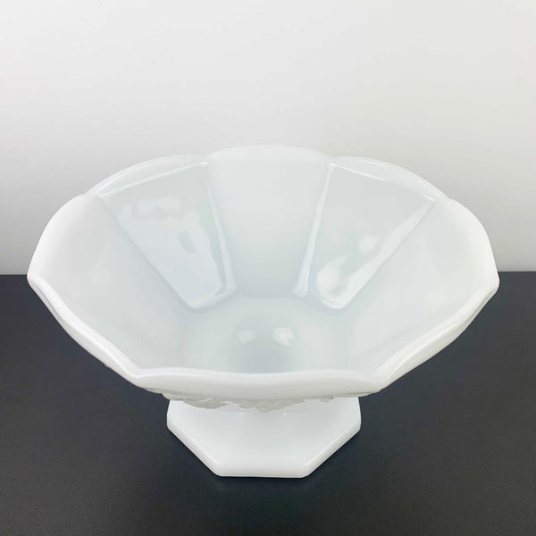 Anchor Hocking large milk glass pedestal bowl