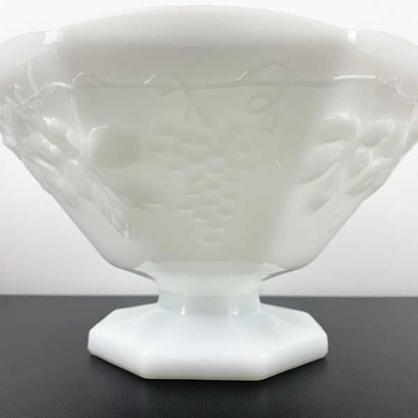 Anchor Hocking large milk glass pedestal bowl