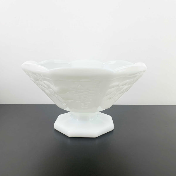 Anchor Hocking large milk glass pedestal bowl