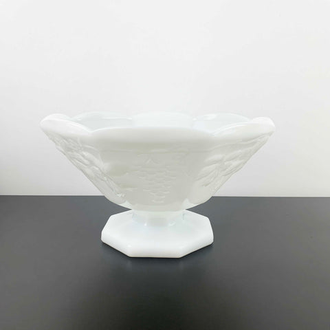 Anchor Hocking large milk glass pedestal bowl