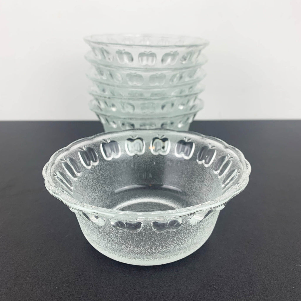 Frosted glass apple rim bowl set – Feature Furniture & Vintage