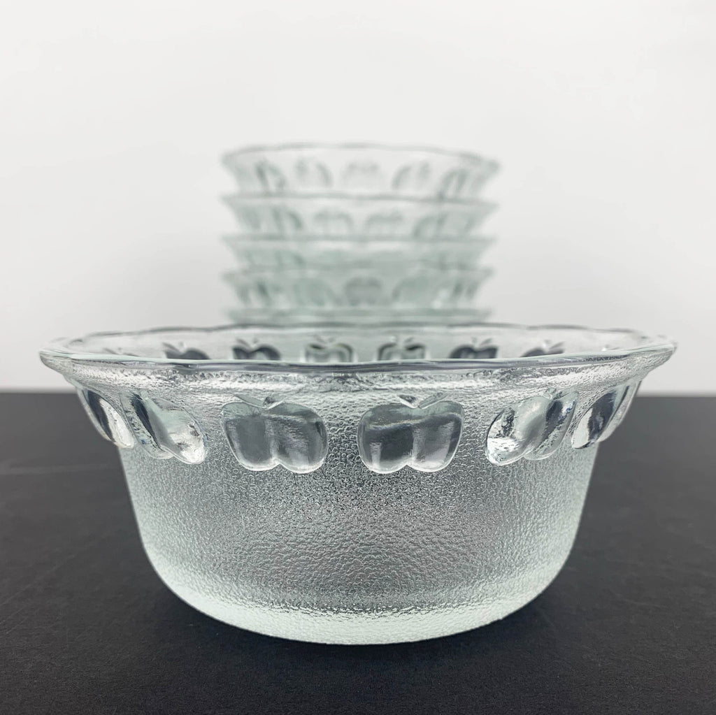 Frosted glass apple rim bowl set – Feature Furniture & Vintage