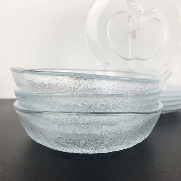 Hirota Glass apple embossed glass dinnerware