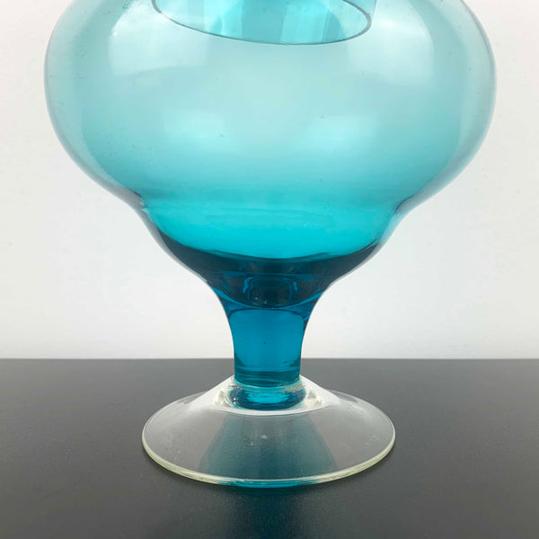 Empoli Lidded Blue Glass Candy Jar