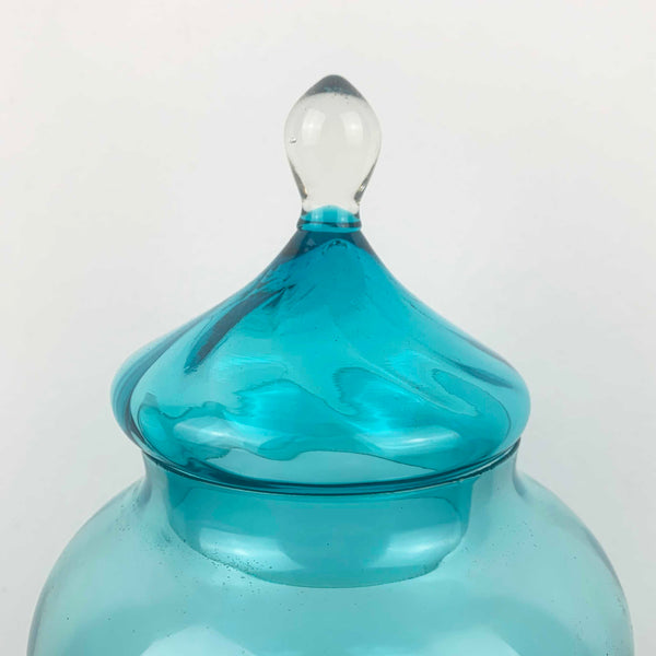 Empoli Lidded Blue Glass Candy Jar
