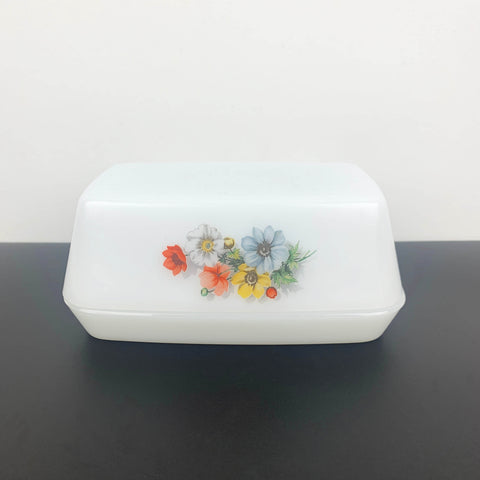Arcopal 'Anemone' lidded butter dish