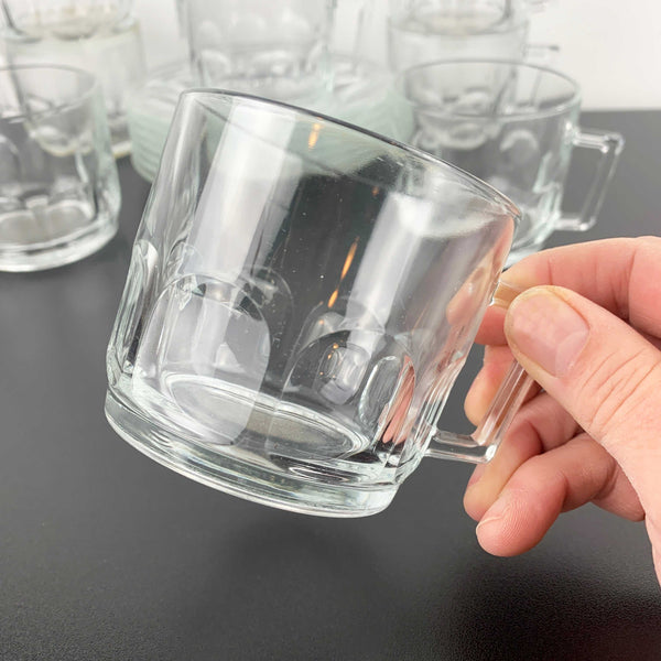 Arcoroc 'Petale' clear coffee cup and saucer - Set of 8