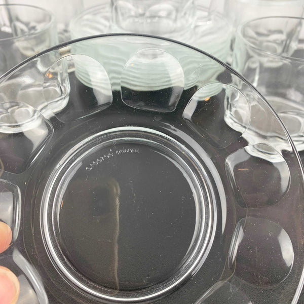 Arcoroc 'Petale' clear coffee cup and saucer - Set of 8