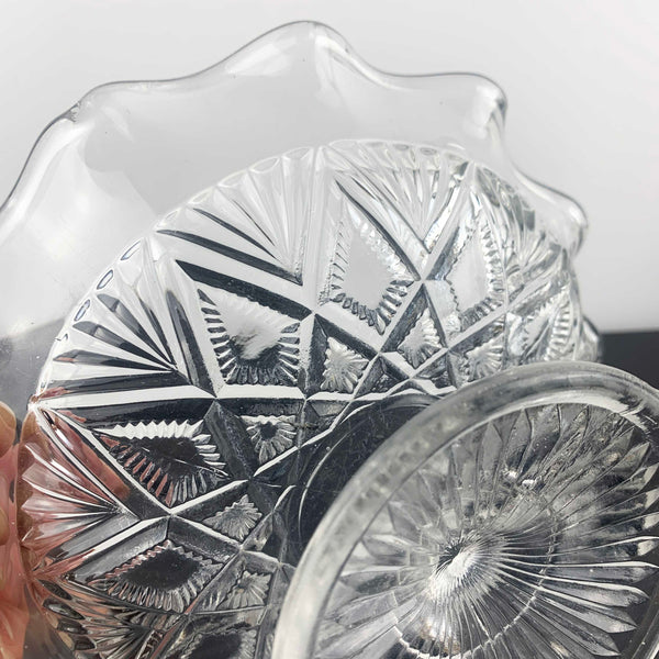 Davidson Glass small footed pedestal bowl with ruffle rim c.1897