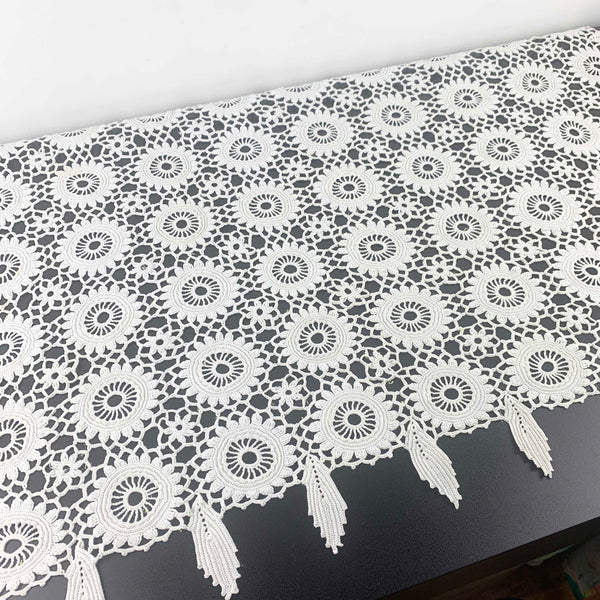 Art Deco Crochet Lace Fringed Supper Cloth