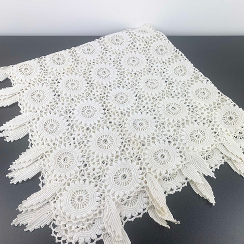 Art Deco Crochet Lace Fringed Supper Cloth