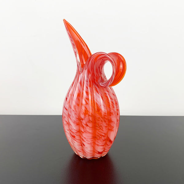 Japanese pitcher form hand blown art glass vase