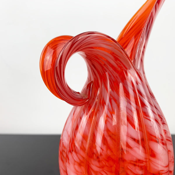 Japanese pitcher form hand blown art glass vase