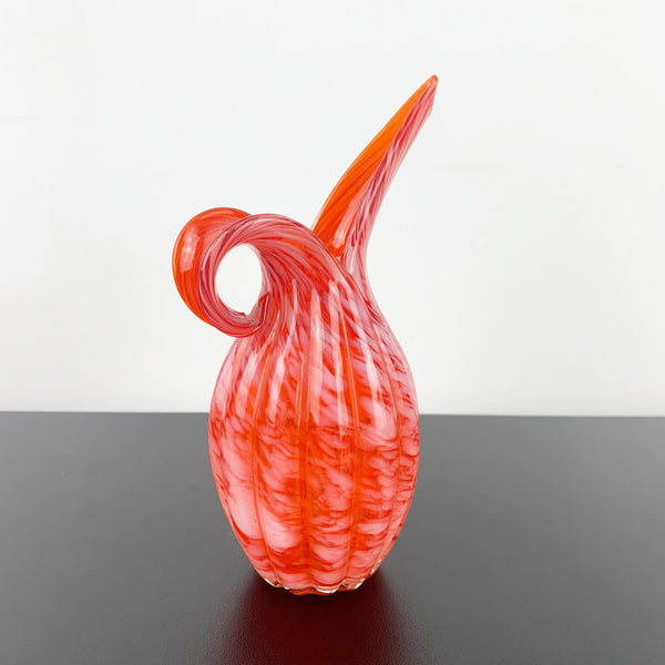 Japanese pitcher form hand blown art glass vase