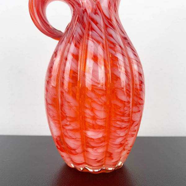 Japanese pitcher form hand blown art glass vase