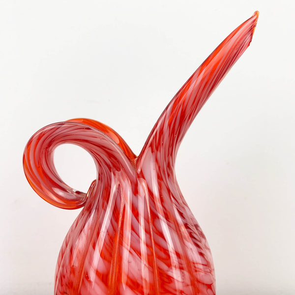 Japanese pitcher form hand blown art glass vase