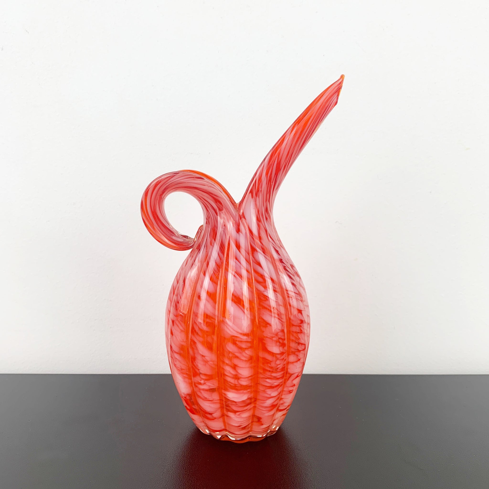 Japanese pitcher form hand blown art glass vase