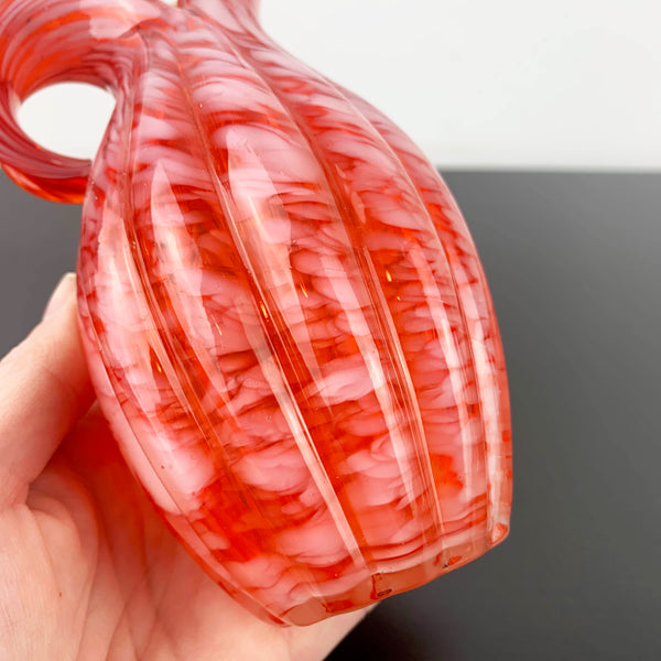 Japanese pitcher form hand blown art glass vase