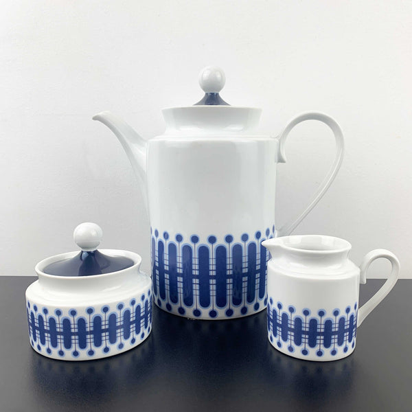 Schumann Arzberg retro blue and white coffee service set