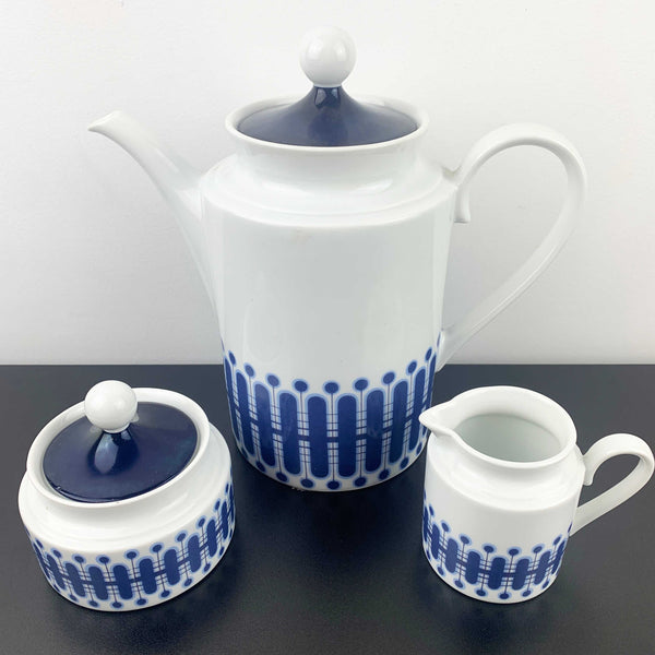 Schumann Arzberg retro blue and white coffee service set