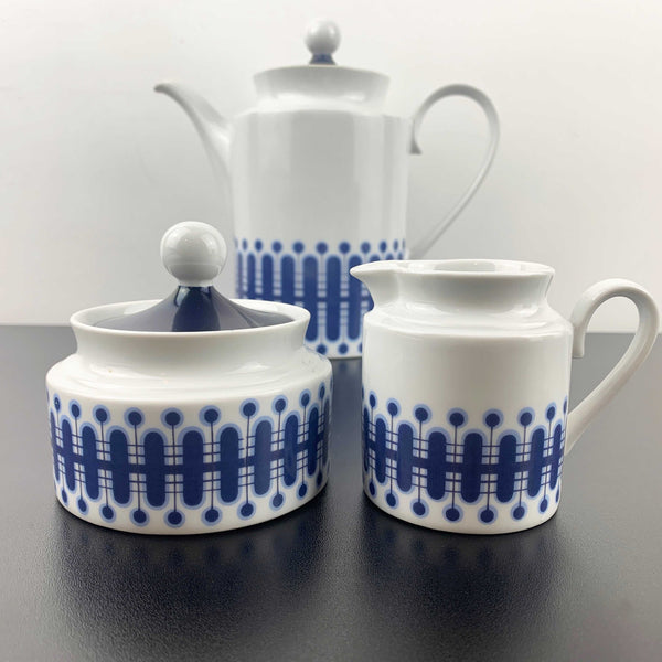 Schumann Arzberg retro blue and white coffee service set