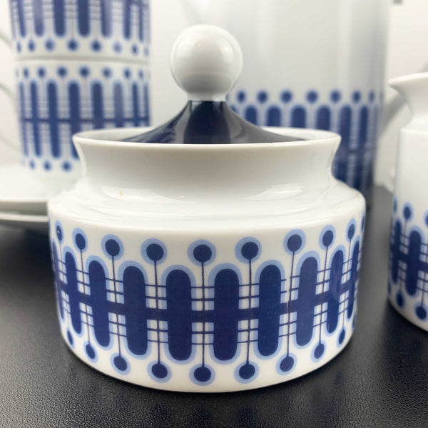 Schumann Arzberg retro blue and white coffee service set
