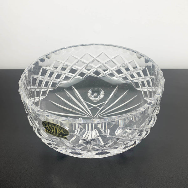 Astra Crystal Diamond Cut Tri Foot Bowl